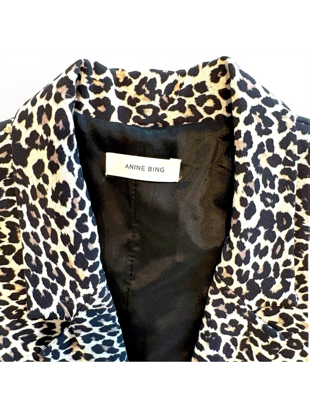 Anine Bing Madeleine Leopard Print Double Breasted Blazer S - Picture 5 of 6